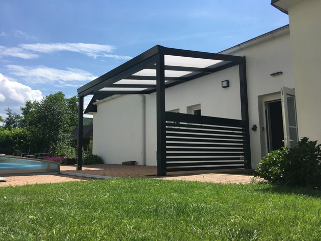 hliníková pergola a plot