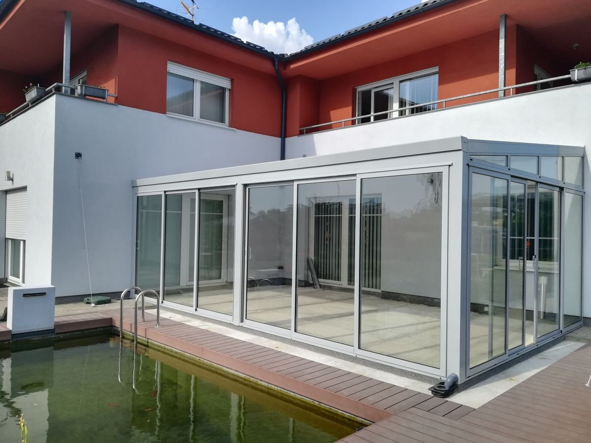 hliníková pergola a bazén